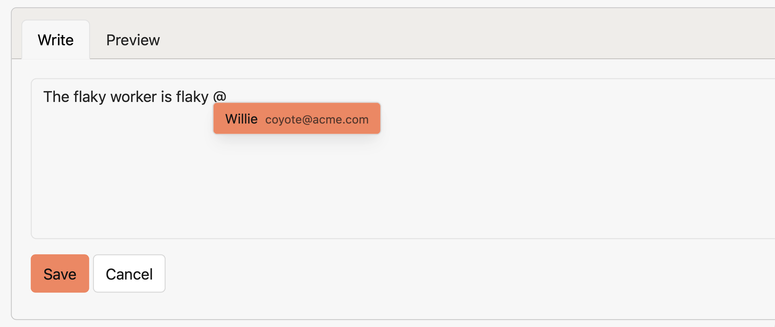 Flaky test comment with a mention