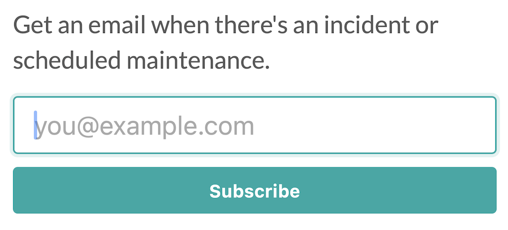 The email input form